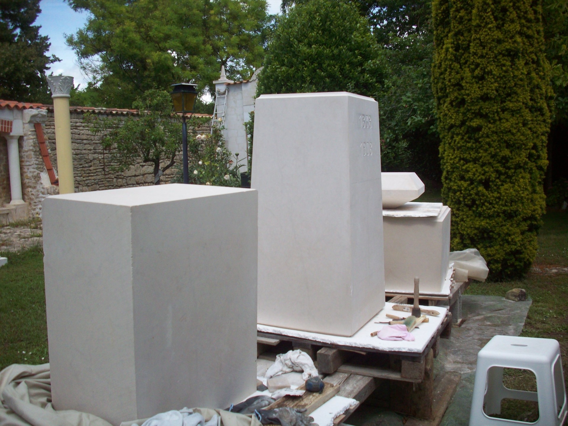 Blocs de pierre calcaire pour être sculptés